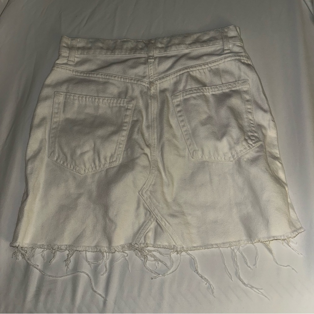 REFORMATION Cherry Denim Skirt in White - Picture 5 of 6